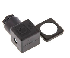 DIN 43650 Form A 3-Contact Solenoid Valve Connector Size 3 M16x1.5 28mm Black