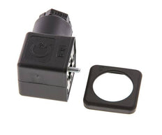 DIN 43650 Form A 3-Contact Solenoid Valve Connector Size 3 M16x1.5 28mm Black