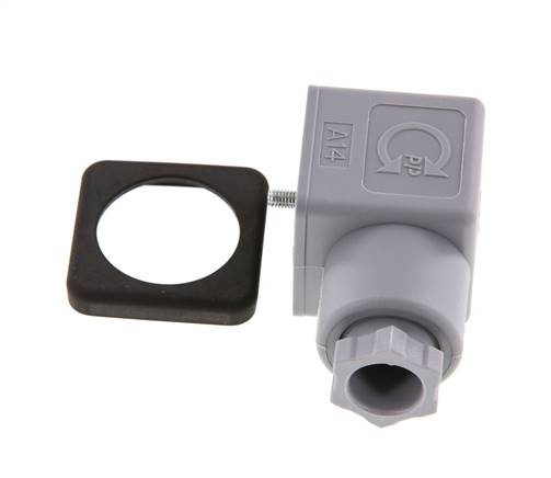 DIN 43650 Form A Solenoid Valve Connector Size 3 PG9 28mm Grey