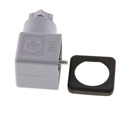 DIN 43650 Form A Solenoid Valve Connector Size 3 PG9 28mm Grey