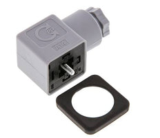 DIN 43650 Form A Solenoid Valve Connector Size 3 PG9 28mm Grey