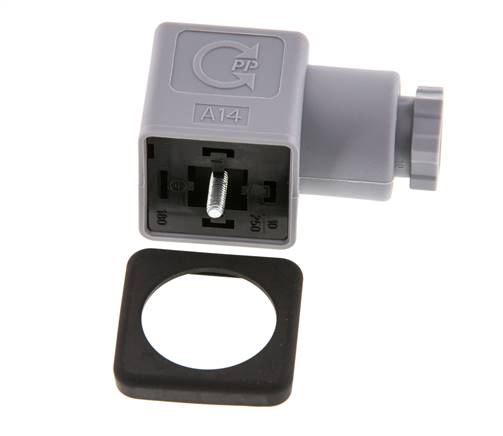DIN 43650 Form A Solenoid Valve Connector Size 3 PG9 28mm Grey