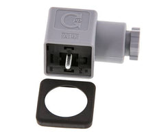 DIN 43650 Form A Solenoid Valve Connector Size 3 PG9 28mm Grey