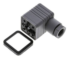 DIN 43650 Form A Solenoid Valve Connector Size 3 M16x1.5 35mm Grey