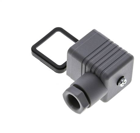 DIN 43650 Form A Solenoid Valve Connector Size 3 M16x1.5 35mm Grey