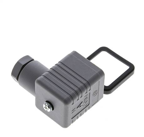 DIN 43650 Form A Solenoid Valve Connector Size 3 M16x1.5 35mm Grey