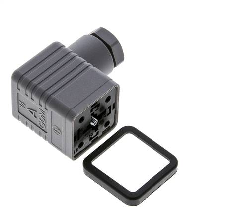 DIN 43650 Form A Solenoid Valve Connector Size 3 M16x1.5 35mm Grey