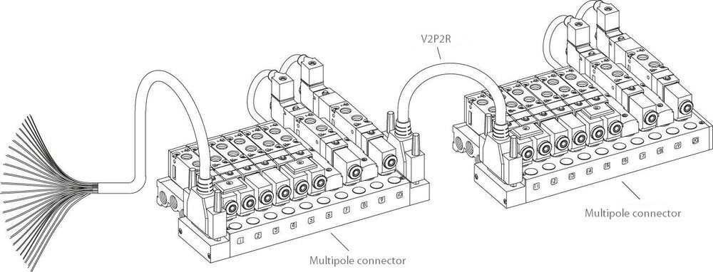 6x Multipole-Connector YPC SF2000 Valves 24VDC