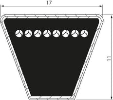 Classic Imperial V-belt B144 17x11 Li-3658mm Ld-3701mm DIN 2215