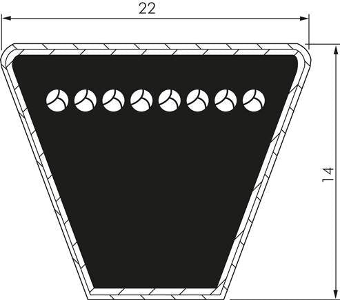 Classic Imperial V-belt C53 22x14 Li-1350mm Ld-1408mm DIN 2215